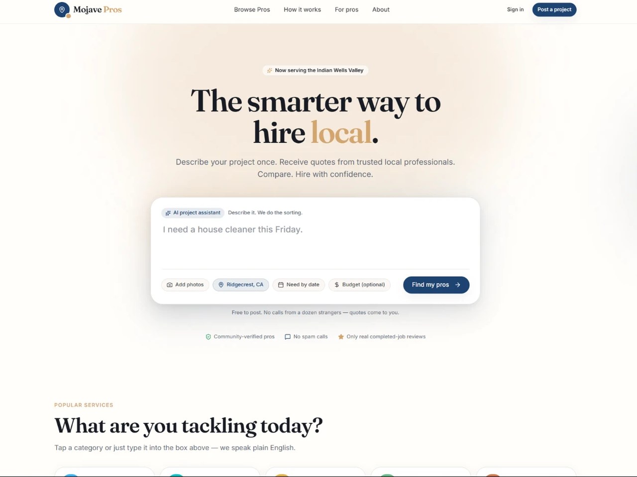 Website design preview for Local Services Marketplace Platform
